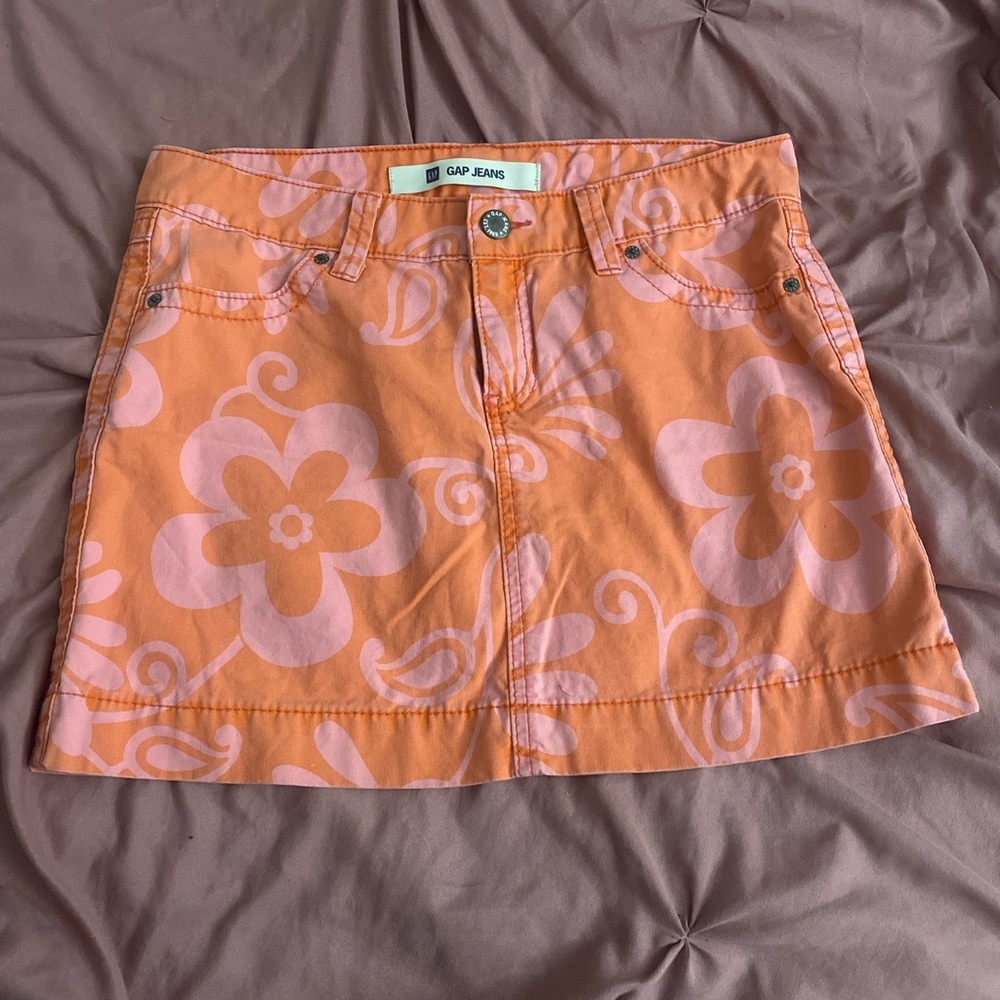 hawaiian floral mini skirt